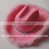 Fashion Cowboy Hat With Feather