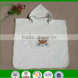 super soft terry cotton embroidered hooded baby bath towel poncho