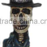 Figurine Shaped Hand Crafted Smoking Pipes - Skull Cowboy thumbnail-1