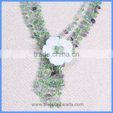 Wholesale Handmade Multi-layer Crystal Bead Fluorite Gemstone Chips Pearl Shell Flower Tassels Long Necklaces GN-DQ048 thumbnail-3