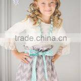 Kids Girls Clothing 2016 Child Fall Outfits Stripe Ruffle Dress Sun Flower Boutique thumbnail-6