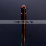 15ml Glossy Brown Empty Eye Cream Single Ball Roll on Bottle With Metal Plating