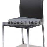 Z658 Dark Brown Leather Metal Galvanized Steel Base Dining Chairs thumbnail-3