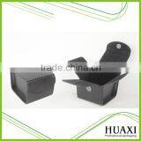 Magnetic Cufflink Clousre Black PU Leather Watch Case for Watch Storage
