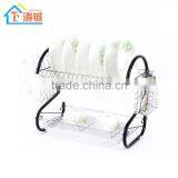 China Factory Direct Selling Chrome Plated 2 Layer Kitchen Dish Rack With pp Tray thumbnail-2
