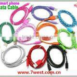 Newest Multi-color Nylon Woven Micro USB Cable Cord for Samsung, HTC, LG, Nokia and Sony