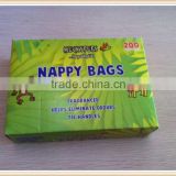 wholesale bnb-37 Disposable Plastic Hygienic Baby Tie Handle Trendy Nappy Bag Sack