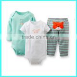 Hot selling baby boys' 3-piece set,baby boy 3-pcs gift set,3 piece bodysuit short set
