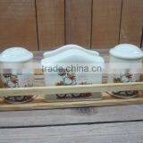 New Chef Design Ceramic Spicy and Pepper Shaker With Napkin Holder