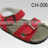 Fancy red kids cork sandals