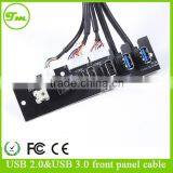 USB3.0 Cable Elbow+usb 2.0 Female+audio Cable+PCB13133 Panel Mount Cable