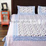 Jaipuri Hand Block Printed One Double Bedsheet With Two Pillow Covers thumbnail-2