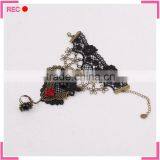 Finger Chain Ring Bracelet for Party, Vintage Style Bracelet Attached Ring thumbnail-3