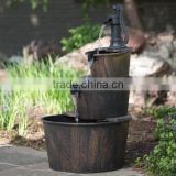 Outdoor Rustic Barrel Garden Water Fountain