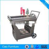 Rattan Furniture Food Dining Car With Fixable Wheels thumbnail-1