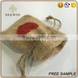 High Quality Heart Pattern Personalised Jute Bag thumbnail-3