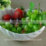 Bulk Stock White Fruit Bowl Cheap Ceramic Leaf Shape Bowl Ceramic Porcelain for Kitchen or Home Decoration thumbnail-1