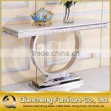 European Style White Marble Top Console Table thumbnail-4