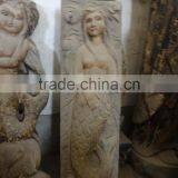 Hand Carved Antique Imitation Wooden Mermaid Embossment Relief Decoration Sculplture thumbnail-2