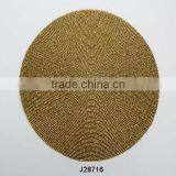Golden Glass Bead Place Mat in Round Shape Available in More Colours and Patterns thumbnail-1
