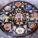 Round Marble Inlay Table Top Pietra Dura Marble Table Top thumbnail-1