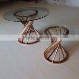 2017 Italian Gold Round Dining Table thumbnail-2
