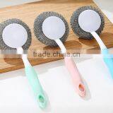 Plastic Washing Pot Brush Cleaning Brush With Steel Wire Ball thumbnail-1
