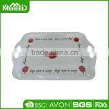 Promotion Snowflake & Tree Printed X'mas Banquet Serving Trays, Anti-slip Christams Party Melamine Plastic Food Tray With Handle thumbnail-2