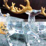 2016 Hot Sale Christmas Decoration Three Acrylic Reindeer and Sleigh With Gold Glitter thumbnail-4