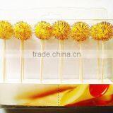 Pompon Decorative Glitter Floral Cocktail Picks thumbnail-1