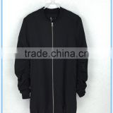 High Quality Women's Long Sleeve Wool Blend Coat Slim Trench Lady Black Fashion Coat Factory