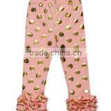 2016 China Low Price Wholesale Boutique Warmer Glod Polk Dots Leggings/pants With Ruffle for Cute Baby Kids thumbnail-1