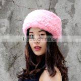 CX-E-29A Girls Fashion Knitted Mink Real Fur Elastic Headbands thumbnail-2