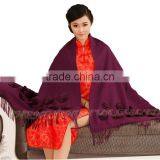 CX-B-P-36G Lady's Fashion Acrylic Scarf/Pashmina Scarf/Pashmina Shawl With Fur Flower thumbnail-4