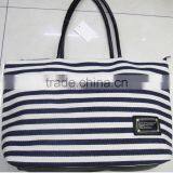 Fashion Lady Hot Popular Stripe Canvas Shoulder Cotton Bag thumbnail-1