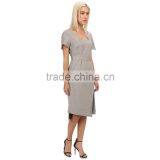 Ladies Dress Tailor Linen Dress for Cocktail Evening Party Dress thumbnail-4