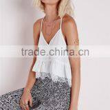 Women Solid Color Seamless Cami Plain White Lace Summer Cool One Piece Camisole With Spaghetti Straps thumbnail-5