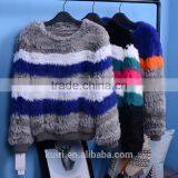 Multifunctional Women Genuine Knitted coat Rabbit Fur jackets natural winter fashionable