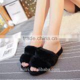 2017 Woman Rabbit Fur Slippers Fashion Casual Sandals Comfortable Lady Shoes Real Fur-10 thumbnail-4