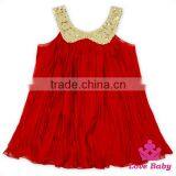 48BQA131 Fancy Kids Sequin Collar With Ruffle Dress Cute Frock Designs For Small Girls thumbnail-3