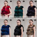 Myfur Fashion Style Winter Real Fur Waistcoat Short Dyed Color Raccoon Fur Vest thumbnail-6