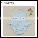 Monogrammed Girls Seersucker Blank Swimsuit thumbnail-5