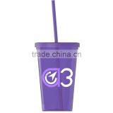 USA Made 20 oz Single Wall Tumbler With Straw And Lid - Comes With Your Logo thumbnail-1