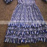 Kids Wear Party Dresses Child Cotton Frocks Design Teen Girl Ruffle Matching Dresses Baby Girl Floral Print Clothing thumbnail-5