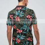 Tropical Leaf Print Polo Shirt thumbnail-2