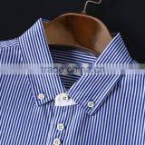 Latest Button Downs Stripe Short Sleeves Summer Cotton Men Shirts thumbnail-2