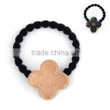 Zinc Based Alloy DIY Resin Mold For Jewelry Making Hair Ties Four Leaf Clover Gold Plated & Black