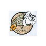 Seven colors football embroidery digitizing logo on polyester / spandex, 3.5inch w
