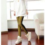 Black With Yellow Stitching Betsey Johnson Leggings thumbnail-1