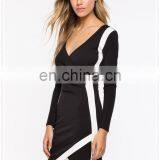 China Supplier Fashion Long Sleeves Women Sexy Black Bodycon Wrap Dress thumbnail-4